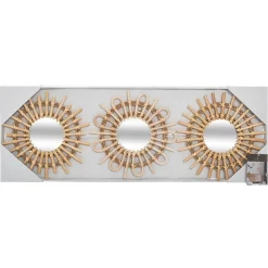 3 Miroir Rotin Soleil Diamètre 28