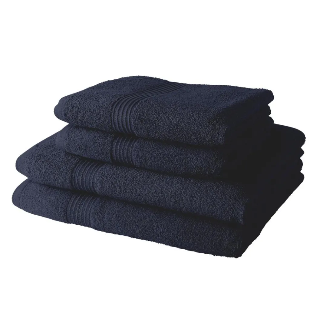 2 Serviettes de bain 50x90 + 2 Draps de bain 70x130 cm 100% Coton - Navy