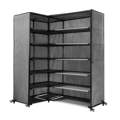 Armoire à chaussure d'angle avzc structure en métal gris