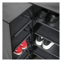 Armoire à chaussure d'angle avzc structure en métal gris