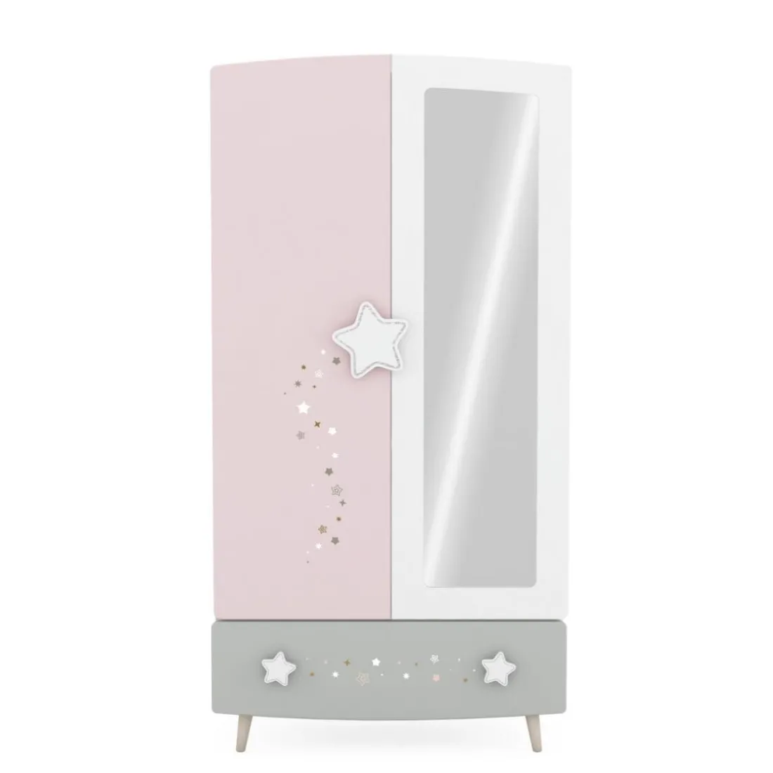 Armoire 2 portes et miroir étoiles