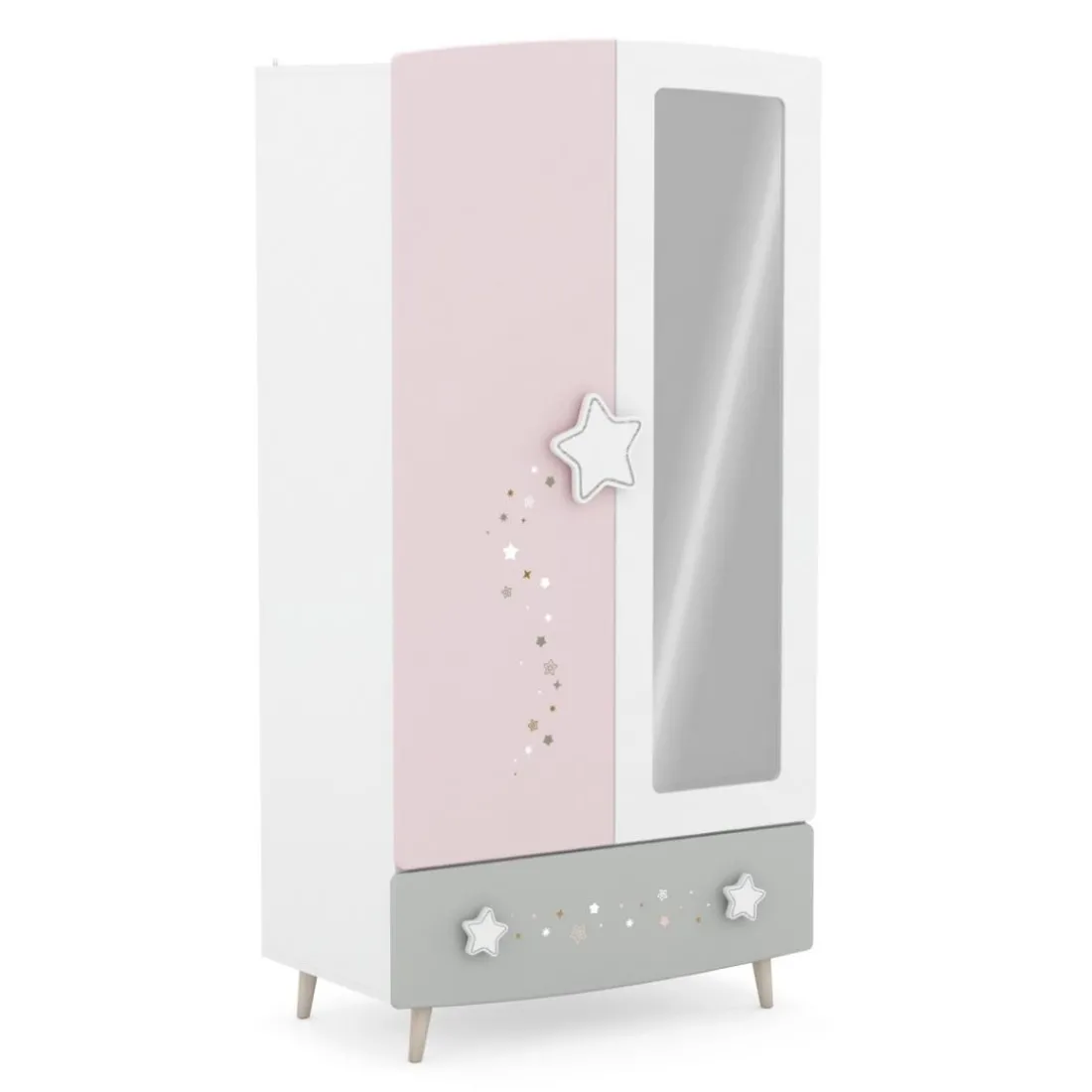 Armoire 2 portes et miroir étoiles