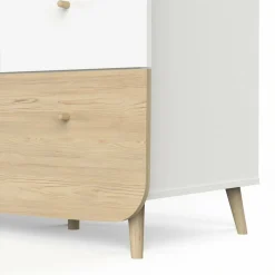 Armoire 2 portes FIRMIANA Blanc et pin naturel