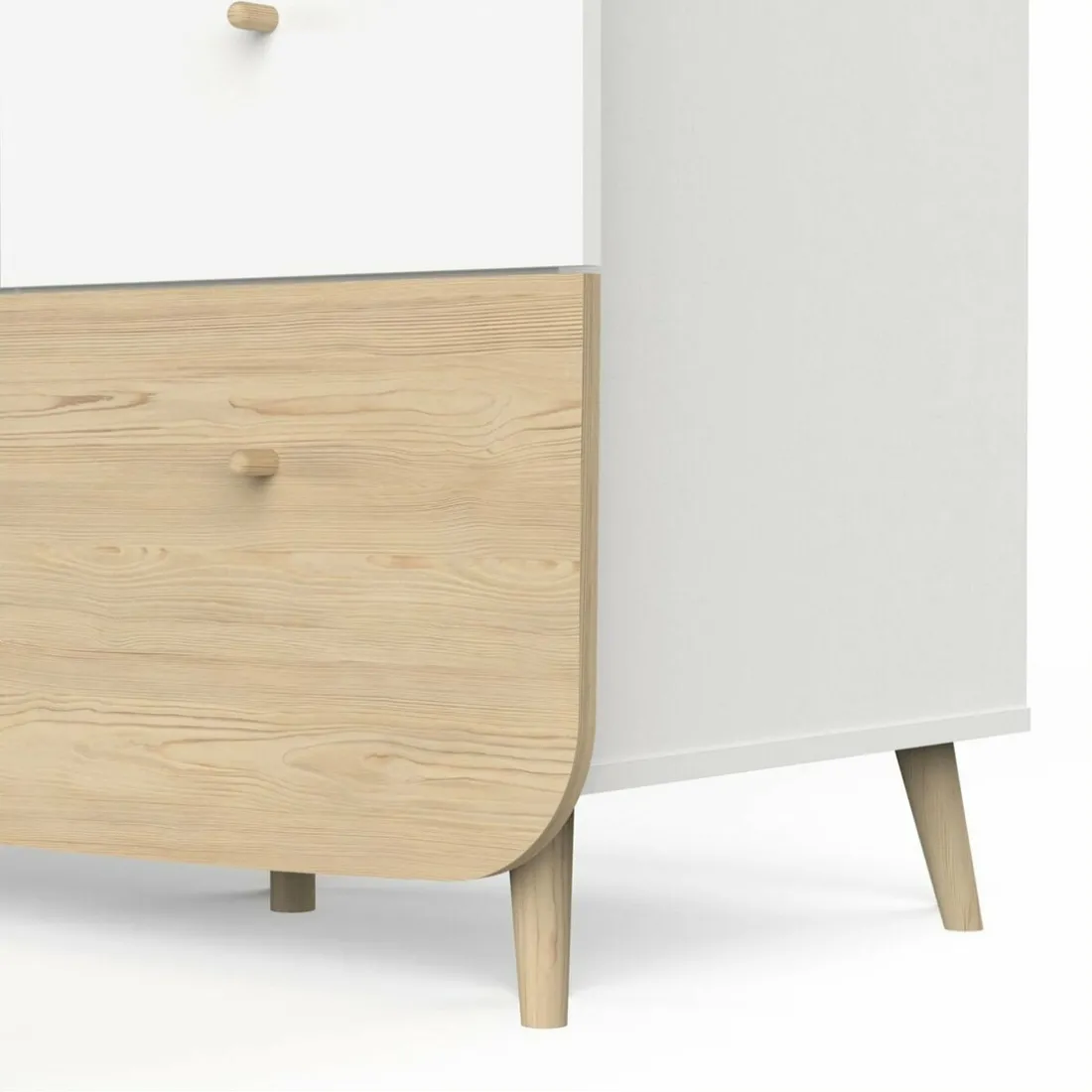 Armoire 2 portes FIRMIANA Blanc et pin naturel