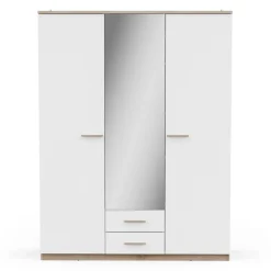 Armoire 3 portes ouvrantes miroirs avec 2 tiroirs Selena