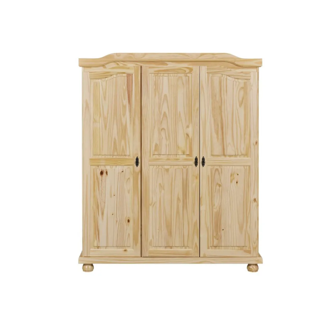 Armoire 4 étagères et Penderie style Campagne en Pin Massif HICTO