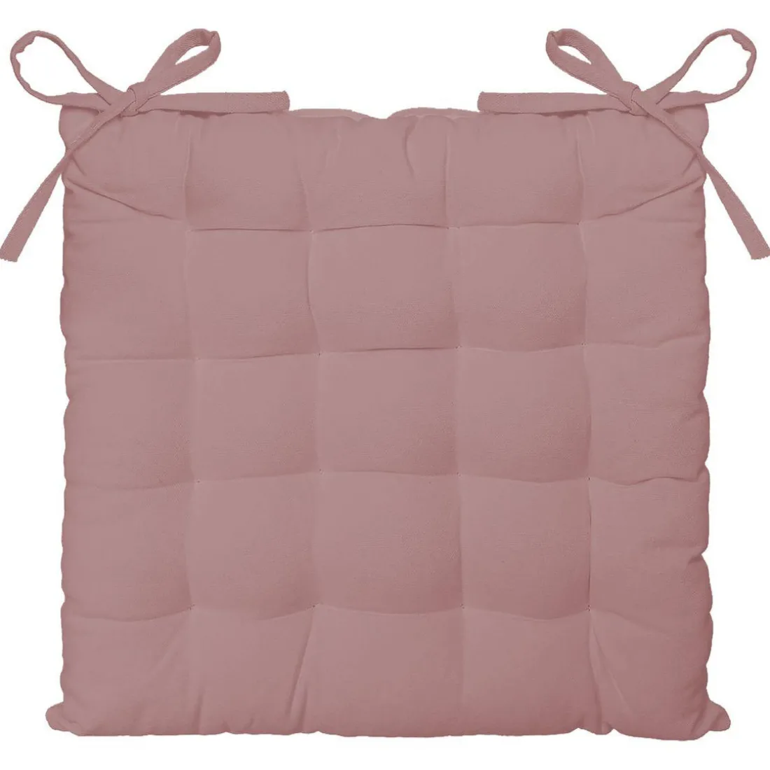 Assise matelassée INDIAN FLOWERS 40 x 40 cm en gaze de coton Rose des sables