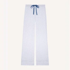 Audrey - bas de pyjama long bleu en coton