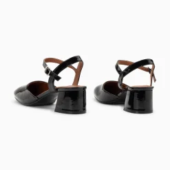 Babies à talon Angelica noires vernies