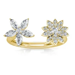 Bague Fraternal Bloom MYC-Paris DR0014-G - Doré Et Cristal
