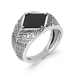 Bague homme Maison de la Bijouterie ZU4YV0W Argent Agate
