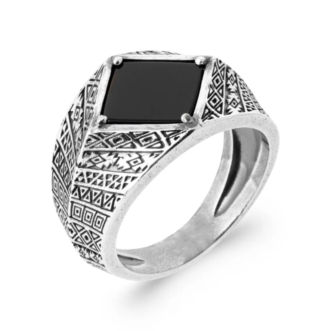 Bague homme Maison de la Bijouterie ZU4YV0W Argent Agate
