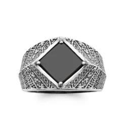 Bague homme Maison de la Bijouterie ZU4YV0W Argent Agate