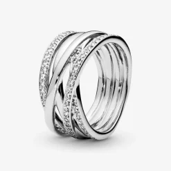 Bague lignes brillantes et scintillantes Pandora Timeless