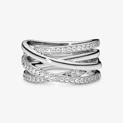 Bague lignes brillantes et scintillantes Pandora Timeless