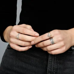 Bague lignes brillantes et scintillantes Pandora Timeless