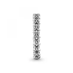 Bague Pandora Moments Couronne d'Étoiles noires Asymétriques - Argent