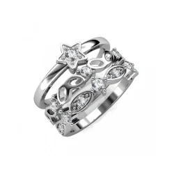 Bague Solar MYC-Paris DR0341-S - Argenté Et Cristal