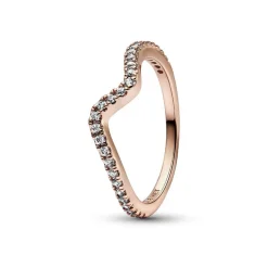 Bague Vague Scintillante doré rose