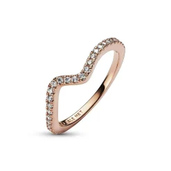 Bague Vague Scintillante doré rose