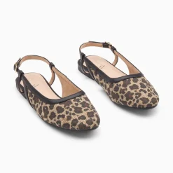 Ballerines slingback Tina léopard à bride