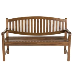 Banc de jardin HANNA ovale en bois teck huilé