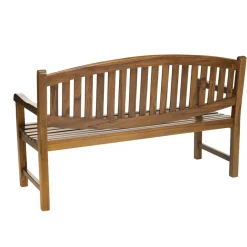 Banc de jardin HANNA ovale en bois teck huilé