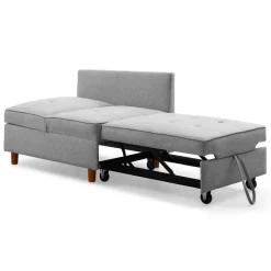 Banquette 2 places convertible Zinez Tissu Gris