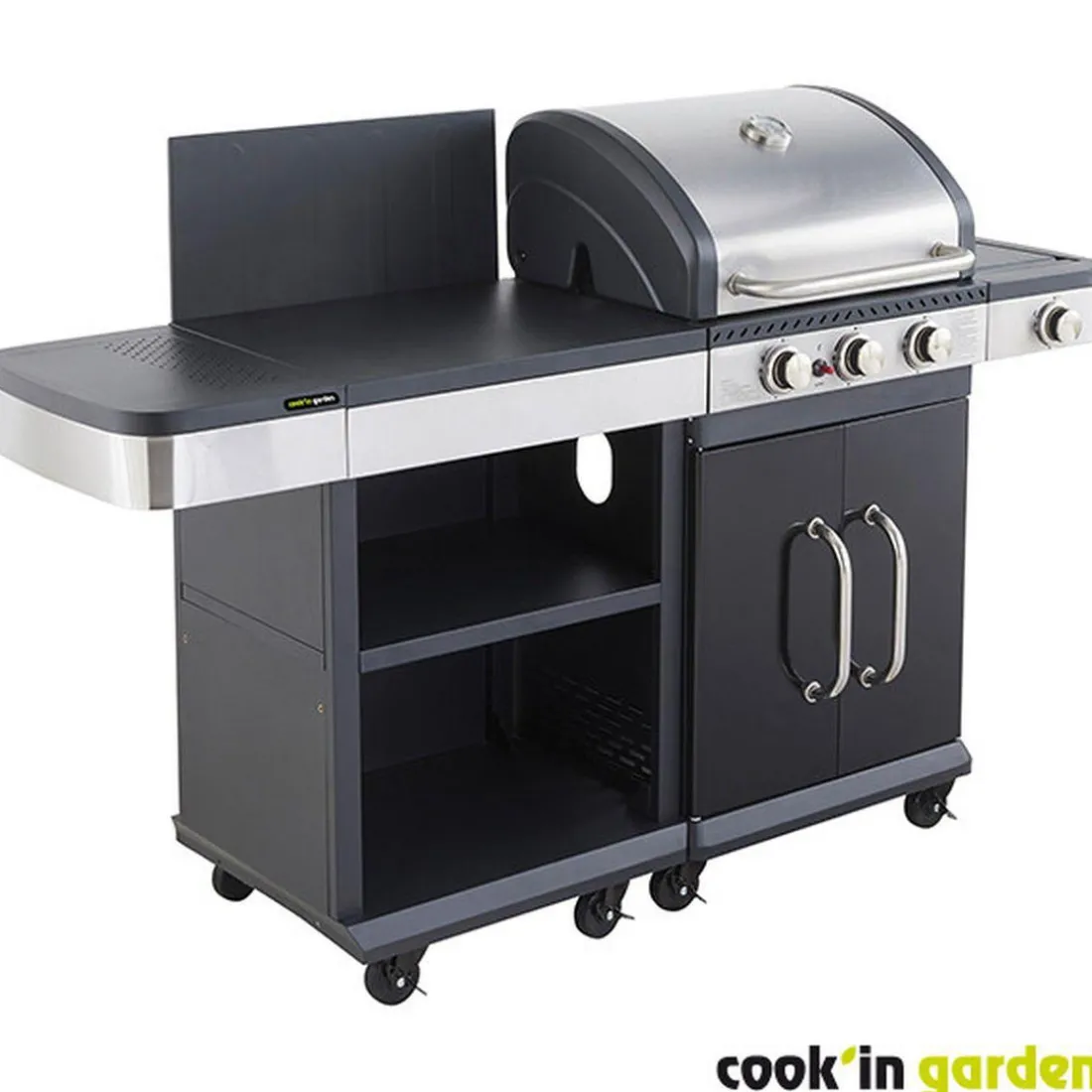 Barbecue gaz FIDGI 3 Brûleurs, réchaud latéral et desserte
