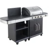 Barbecue gaz FIDGI 4 Brûleurs, réchaud latéral et desserte