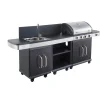 Barbecue gaz FIDGI 4 Brûleurs avec desserte et évier