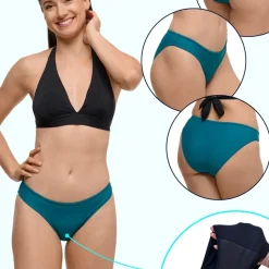 Bas de Maillot de bain Menstruel - Vert - Flux Moyen - Eva en nylon