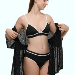 Bas de maillot de bain menstruel Adolescente - Fluxoyen - Ava noir en nylon