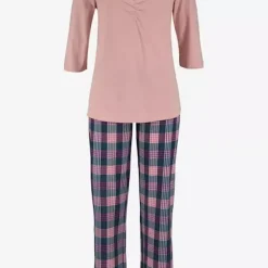 Bas de pyjamas - Rayure multicolore en coton