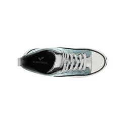 Basket femme toile bleu velours CHRISTA en coton