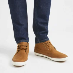 BASKET WATTLE LEATHER camel en cuir