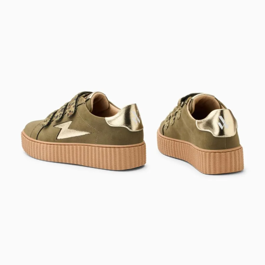 Baskets a scratch femme kaki