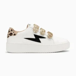 Baskets eclair a scratch femme or