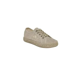 Baskets femme à lacet TORGATY beige en coton