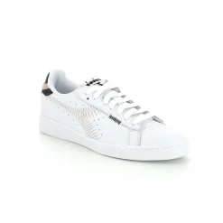 Baskets Femme GAME L L ZIGZAG Blanc/Pêche en cuir
