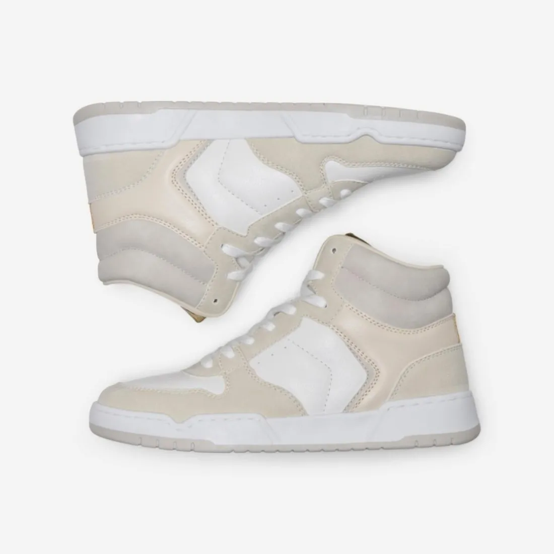 Baskets femme Hauteur cheville Bout rond beige