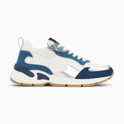 Baskets flamme Juliette blanc et denim