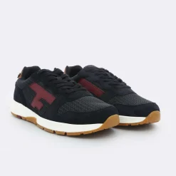 Baskets homme OLIVE Noir - Faguo bleu marine en cuir