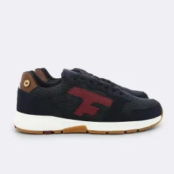 Baskets homme OLIVE Noir - Faguo bleu marine en cuir