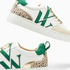 Baskets monogramme Gabriella blanc et vert