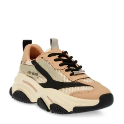 Baskets synthétique kaki/blanc POSSESSION-E
