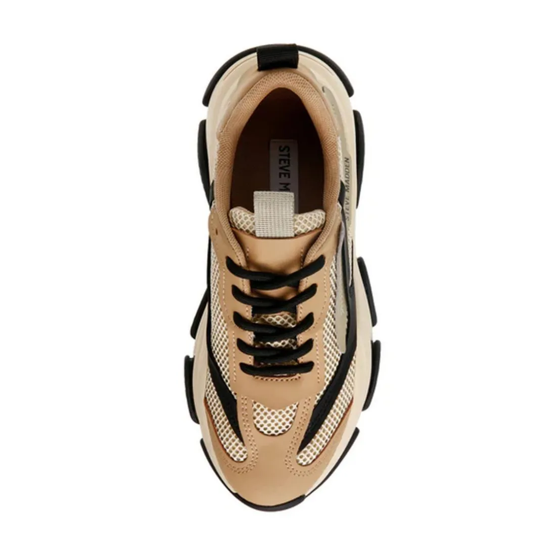 Baskets synthétique kaki/blanc POSSESSION-E