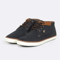 BASKETS WATTLE LEATHER bleu marine en cuir