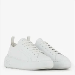 Basktets femme en cuir blanc