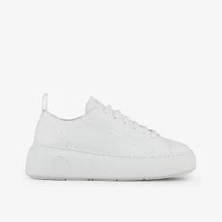 Basktets femme en cuir blanc